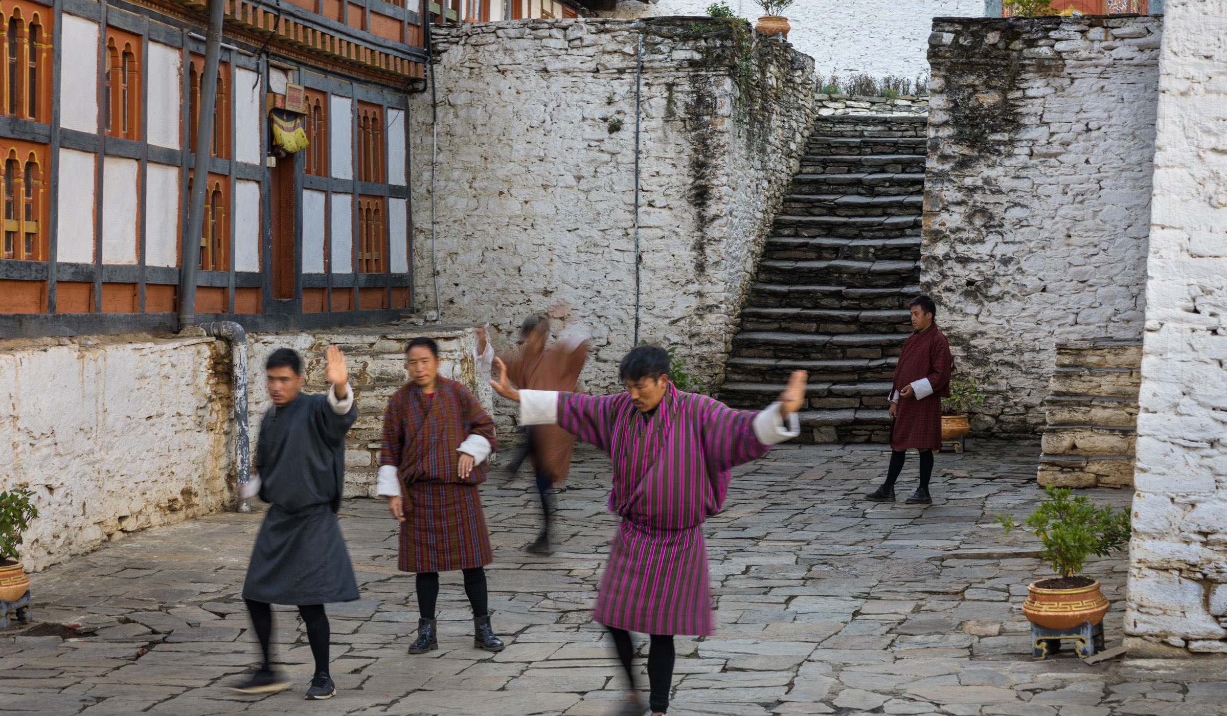 A traditional Bhutanese heritage farmhouse interior